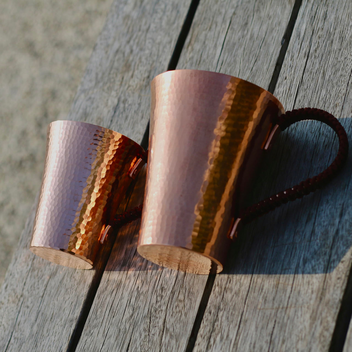 Copper Hand Hammered Ice Tea Cup with Handle 15 OZ O69013