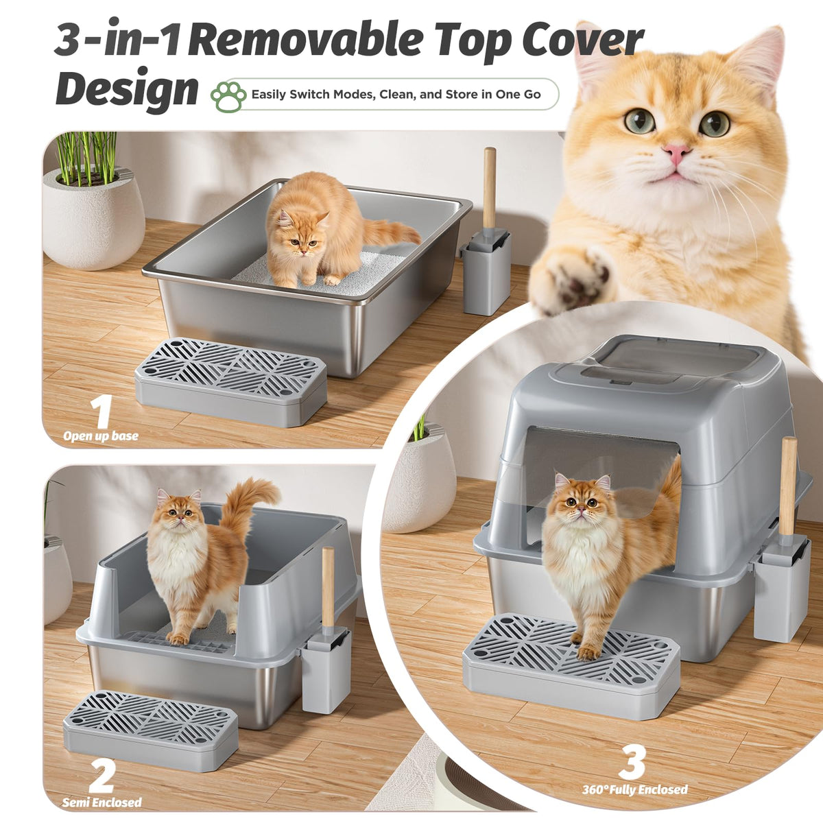 Stainless Steel Cat Litter Box F943
