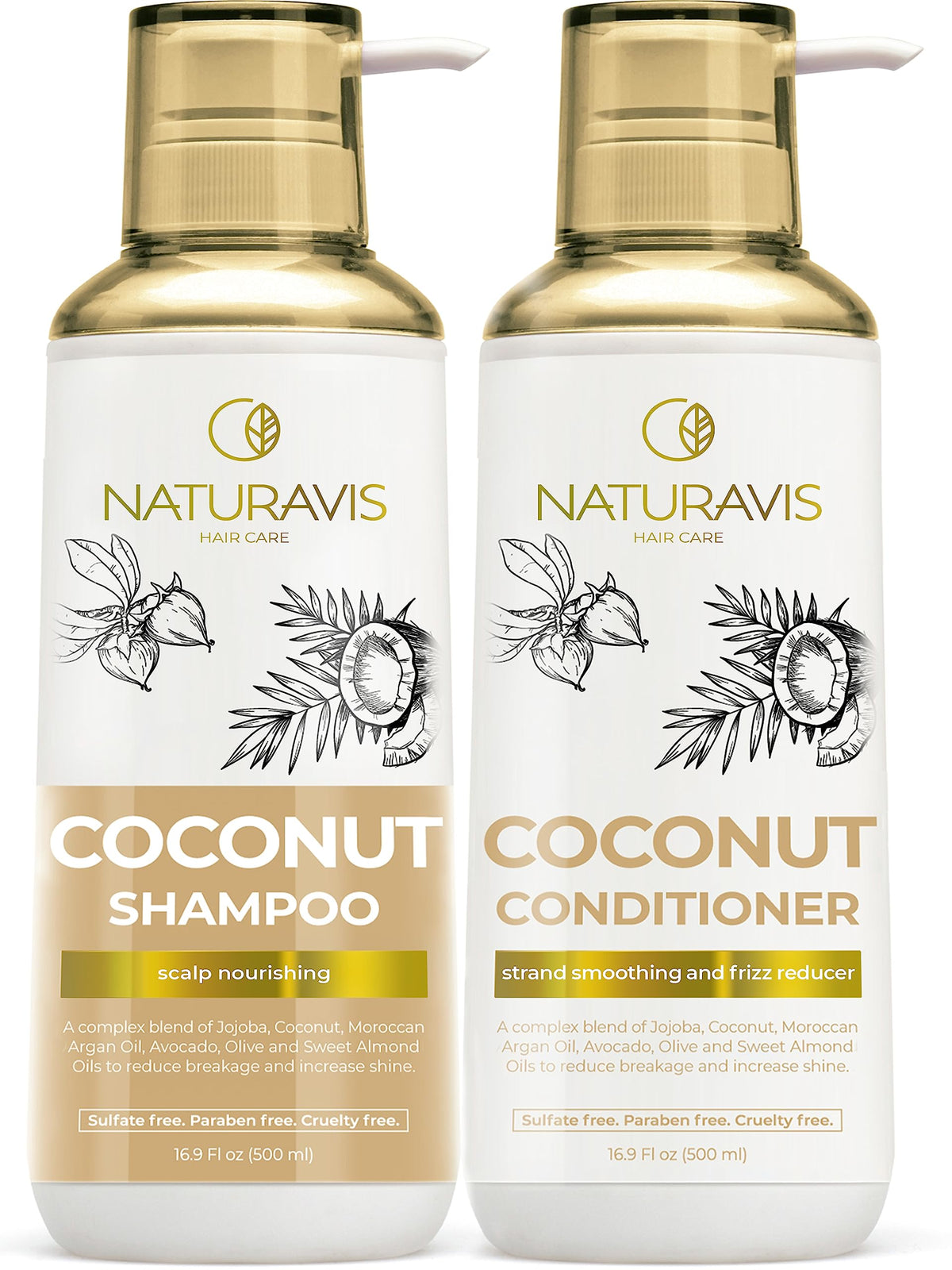 Coconut Shampoo and Conditioner Set with Argan Oil Mask W615
