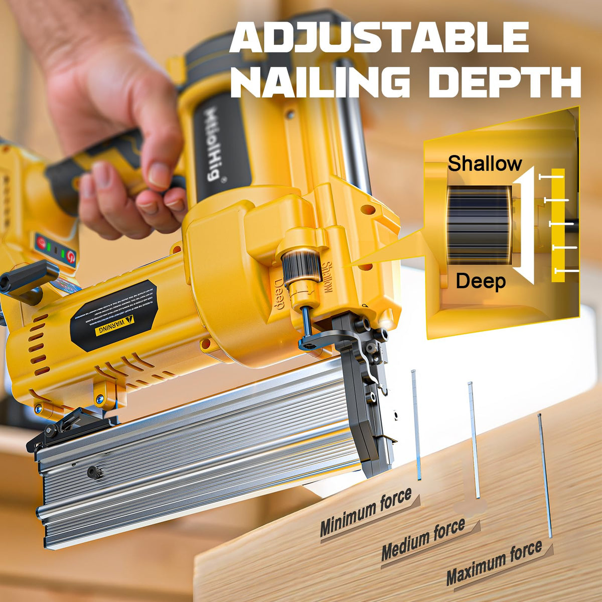 Cordless 2" Brad Nailer, 18 Gauge 2-in-1 Nail Gun/Staple Gun L2696