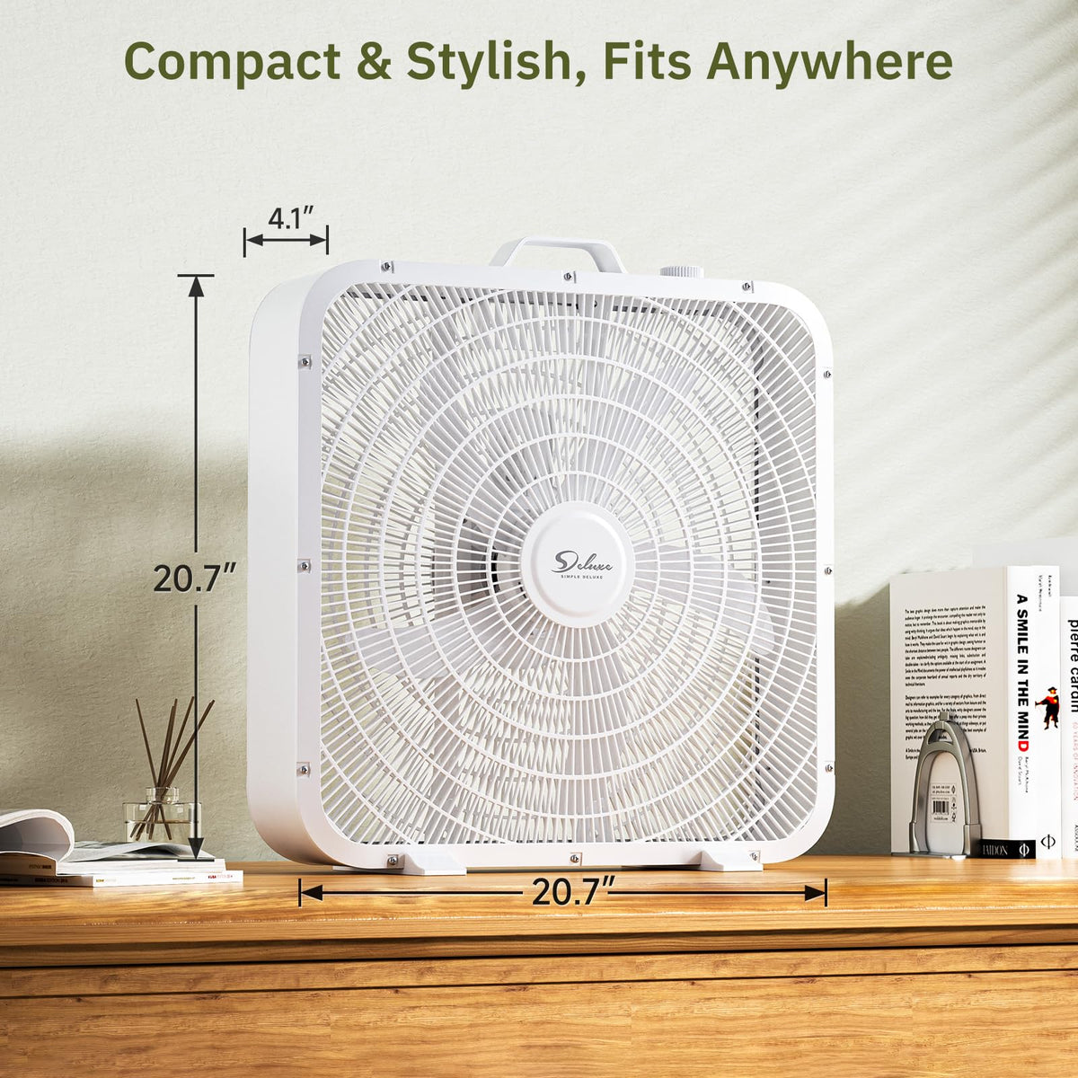 20” White 3-Speed Box Fan with Carry Handle P73265