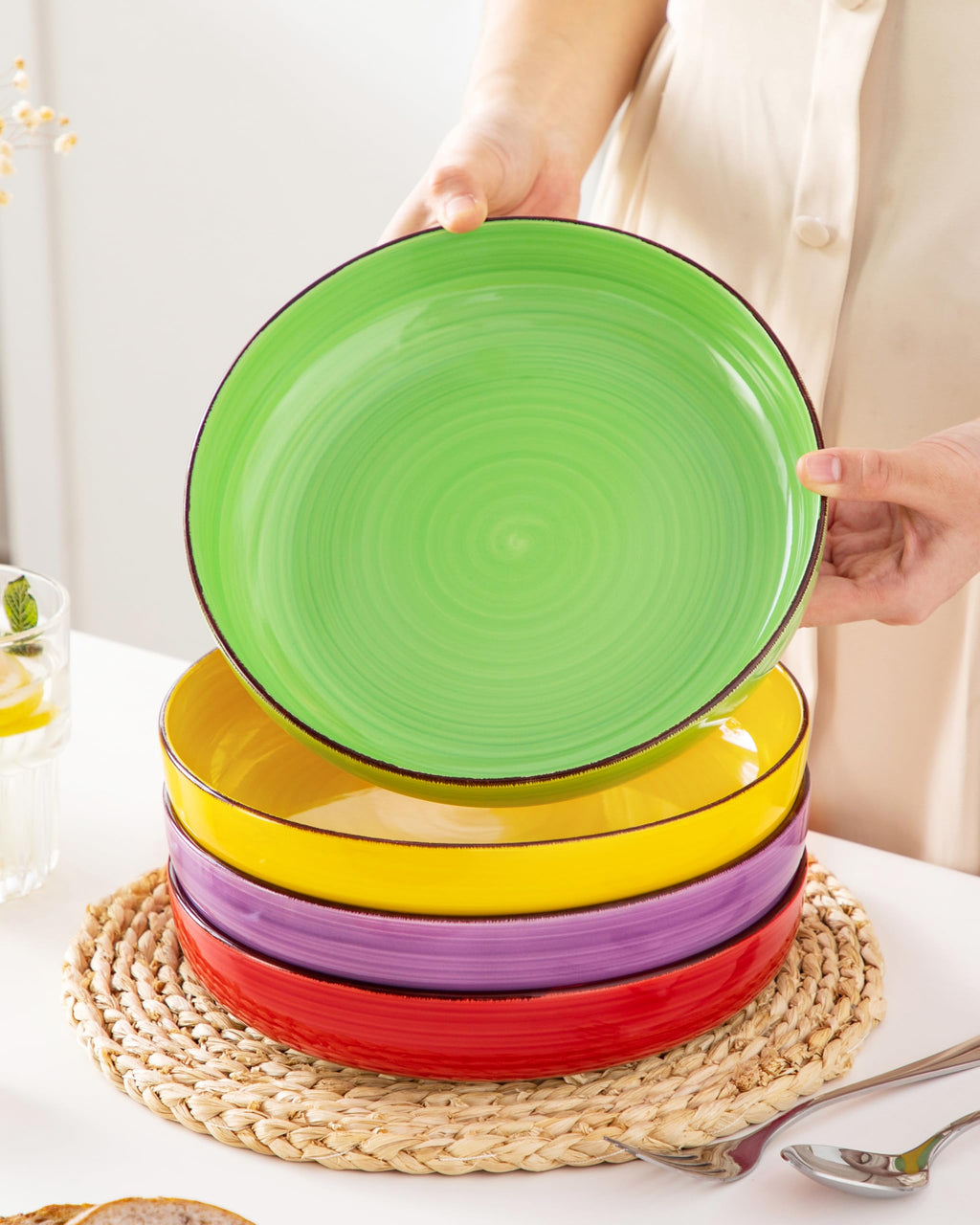 46 oz Ceramic Pasta Bowls Set of 4 H303231