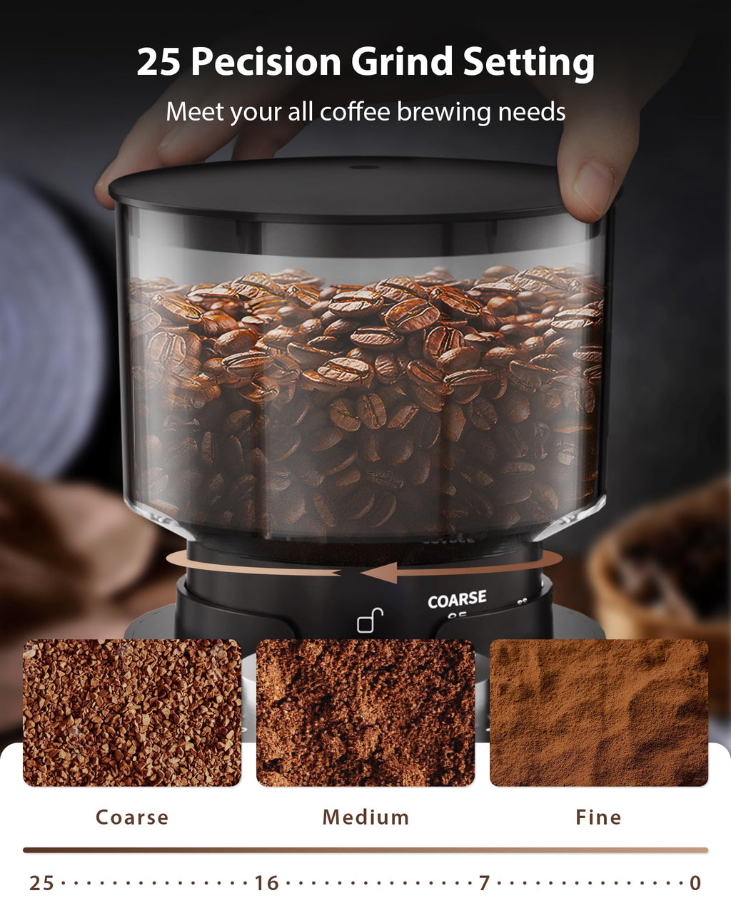 Black Burr Coffee Grinder S635