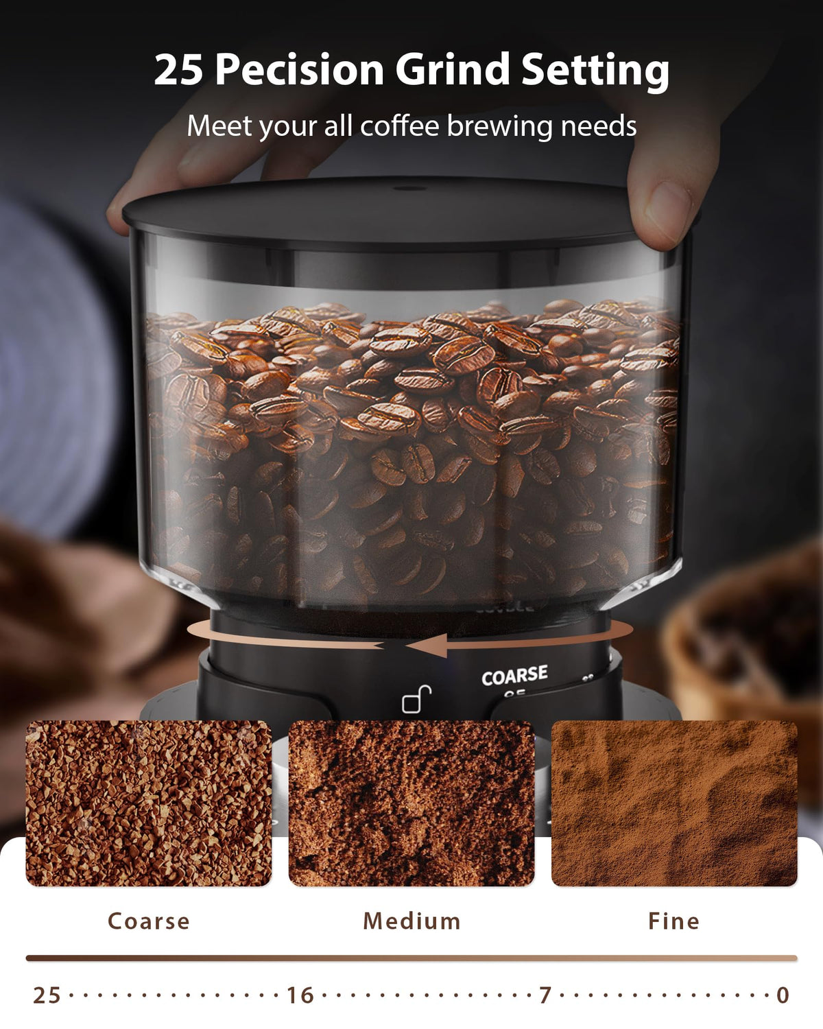 Black Burr Coffee Grinder S635