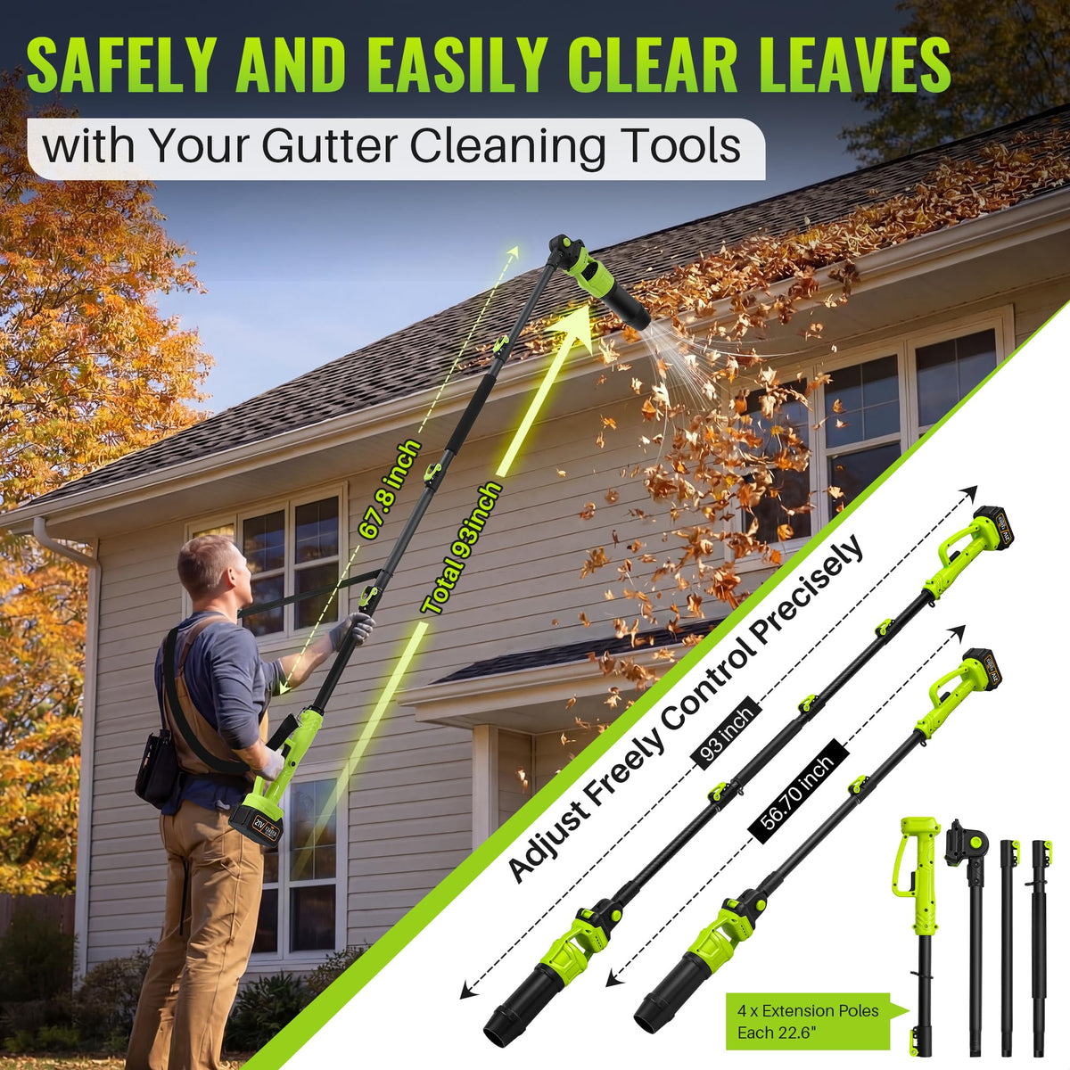 Cordless Leaf Blower with 2 Batteries 21V, 580CFM/180MPH P418284