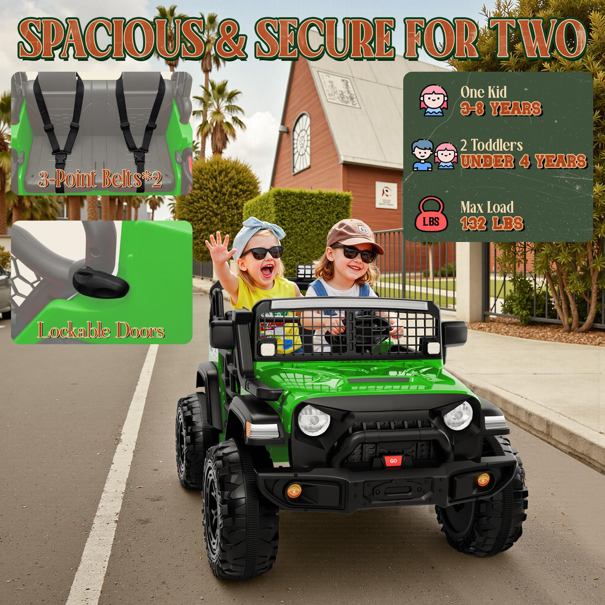24V 2 Seater 4x4 Electric Ride on Truck Y460645