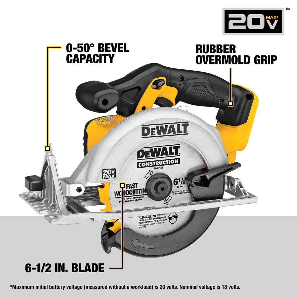 20V MAX 7-Tool Combo Kit with Cordless Drill, Impact Driver, Reciprocating Saw, Circular Saw, Oscillating Tool, Random Orbital Sander, Jigsaw, 5Ah Battery and Charger W408510