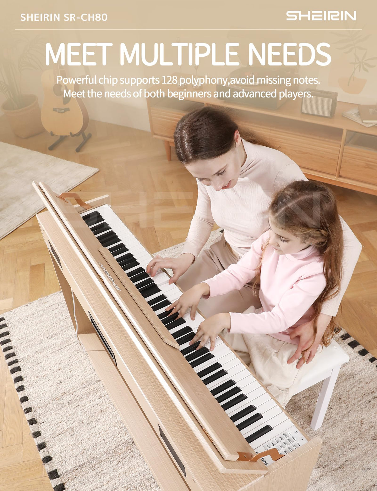 88 Key Weighted Digital Piano with Stand Cover Pedal H26020