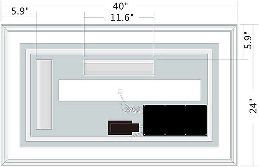 60 x 36 Inch Illuminated LED Bathroom Mirror with Smart Button, Anti Fog, Dimmable, Bluetooth Speakers W399099