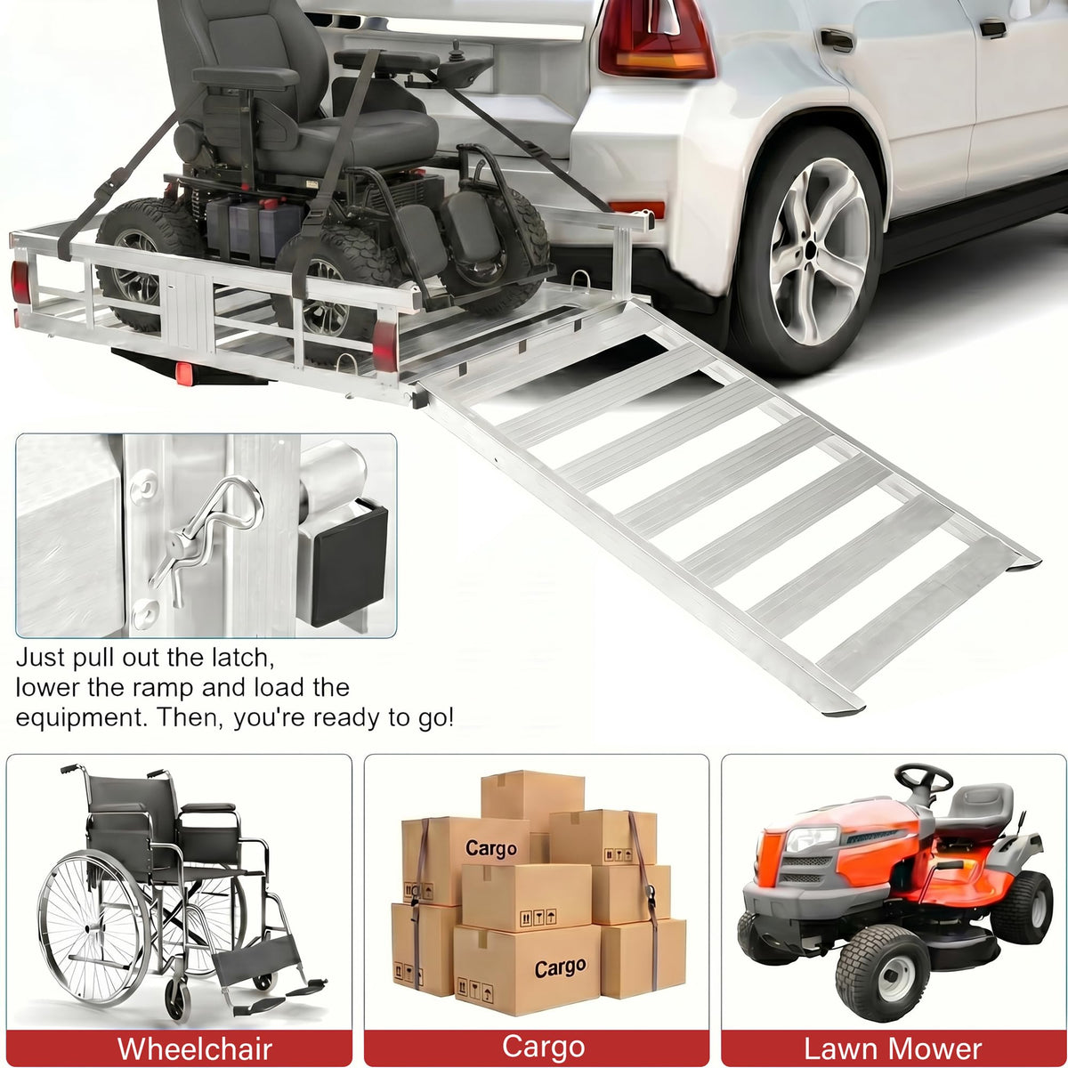 50" Aluminum Wheelchair Carrier with Ramp Q594919
