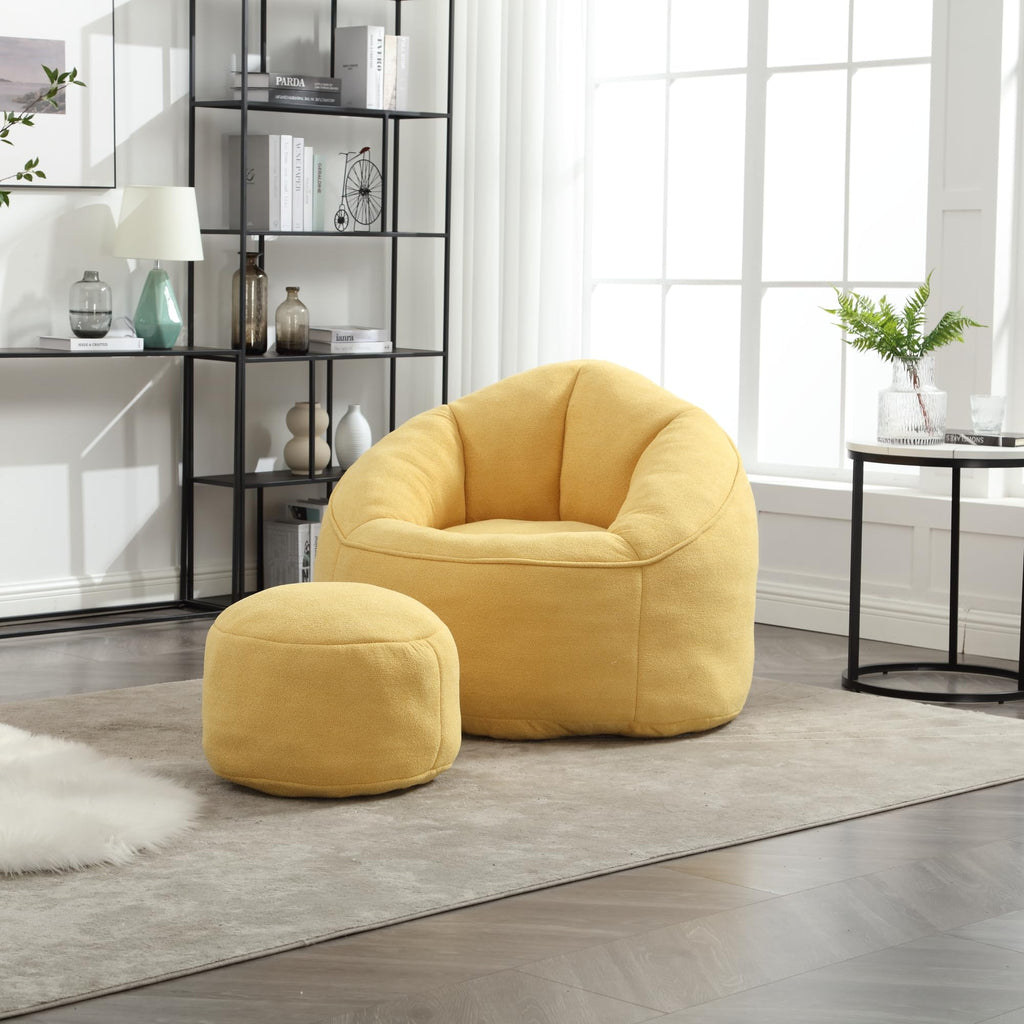 Upholstered Bean Bag Sofa Chair with Ottoman V606141