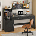 60" Computer Desk with Drawers & Bookshelves Y3535