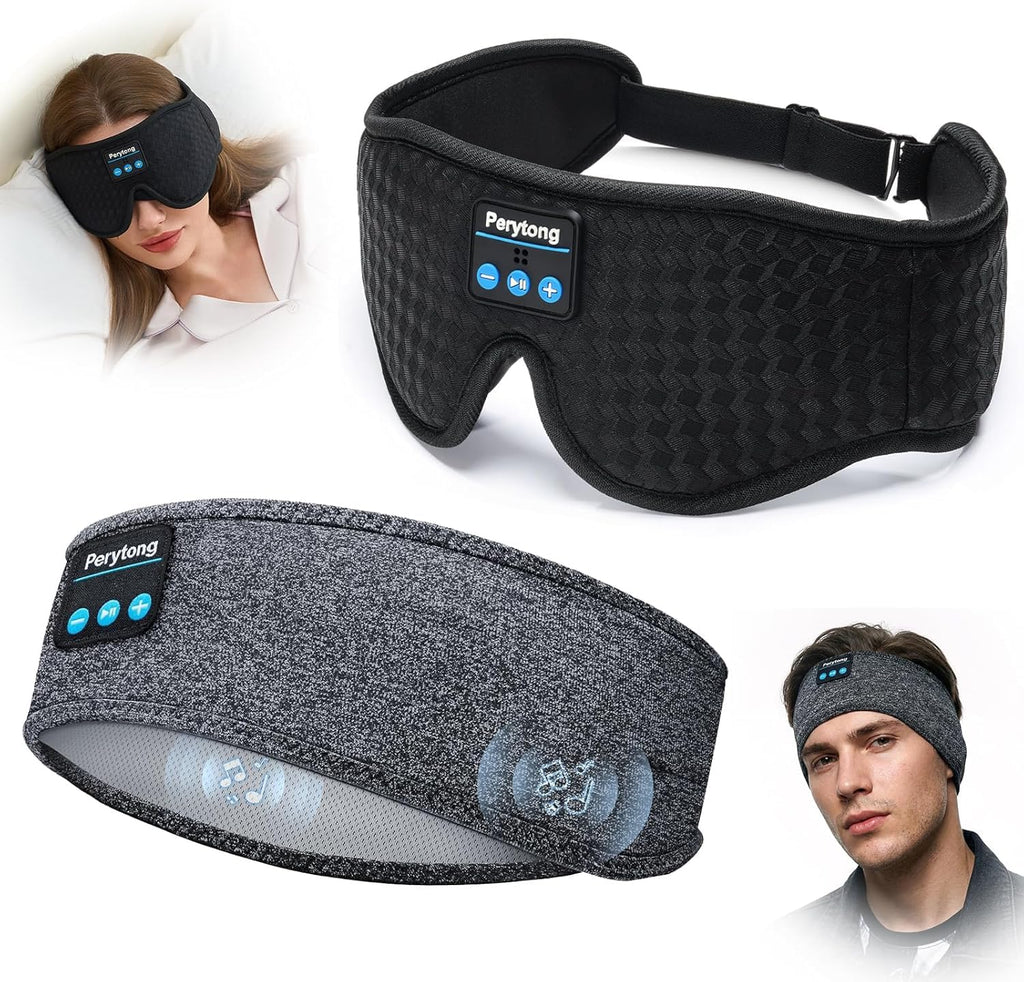 2 Pack Bluetooth Sleep Mask and Headband Headphones Set A864