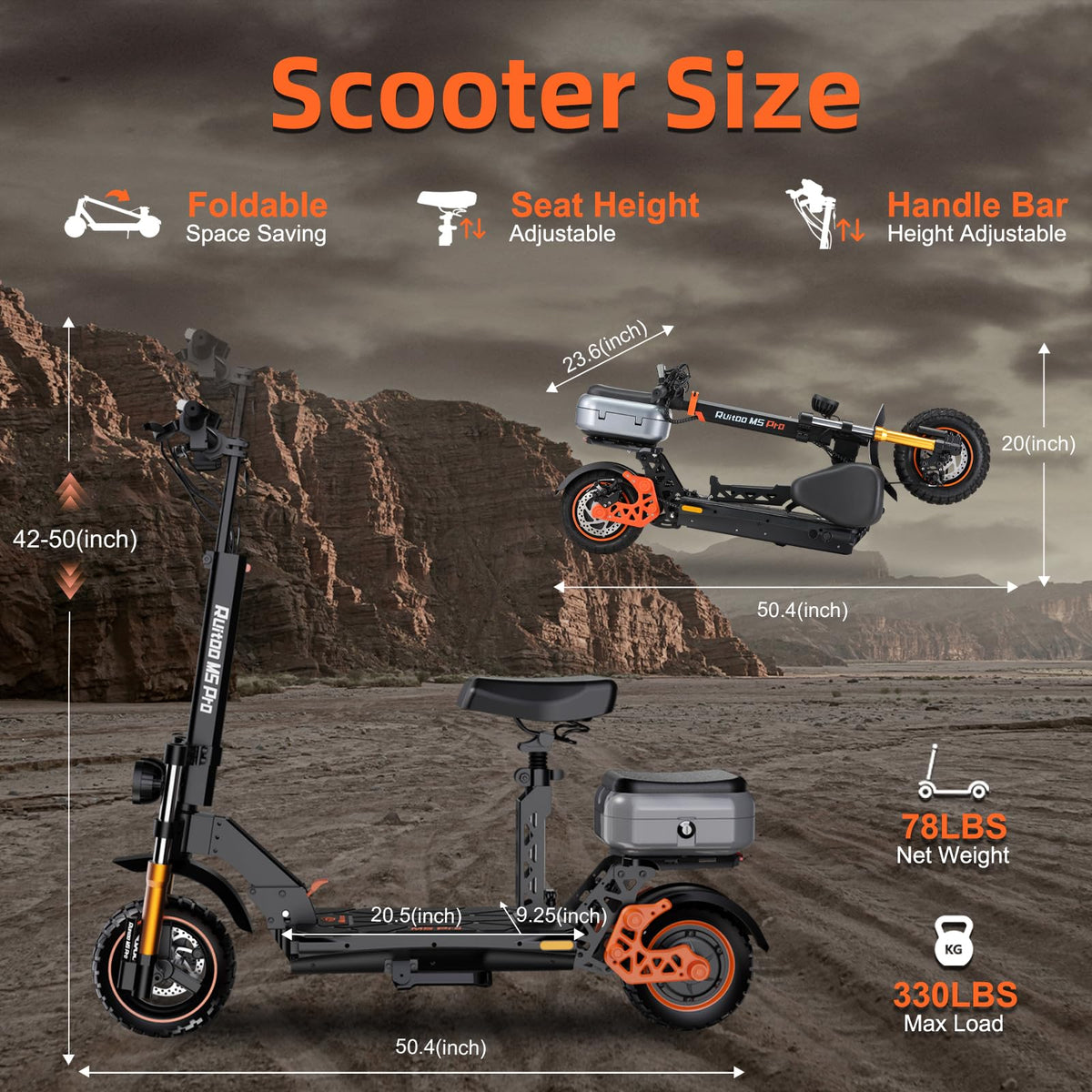 1200W Off Road Electric Scooter with Dual Suspension C116