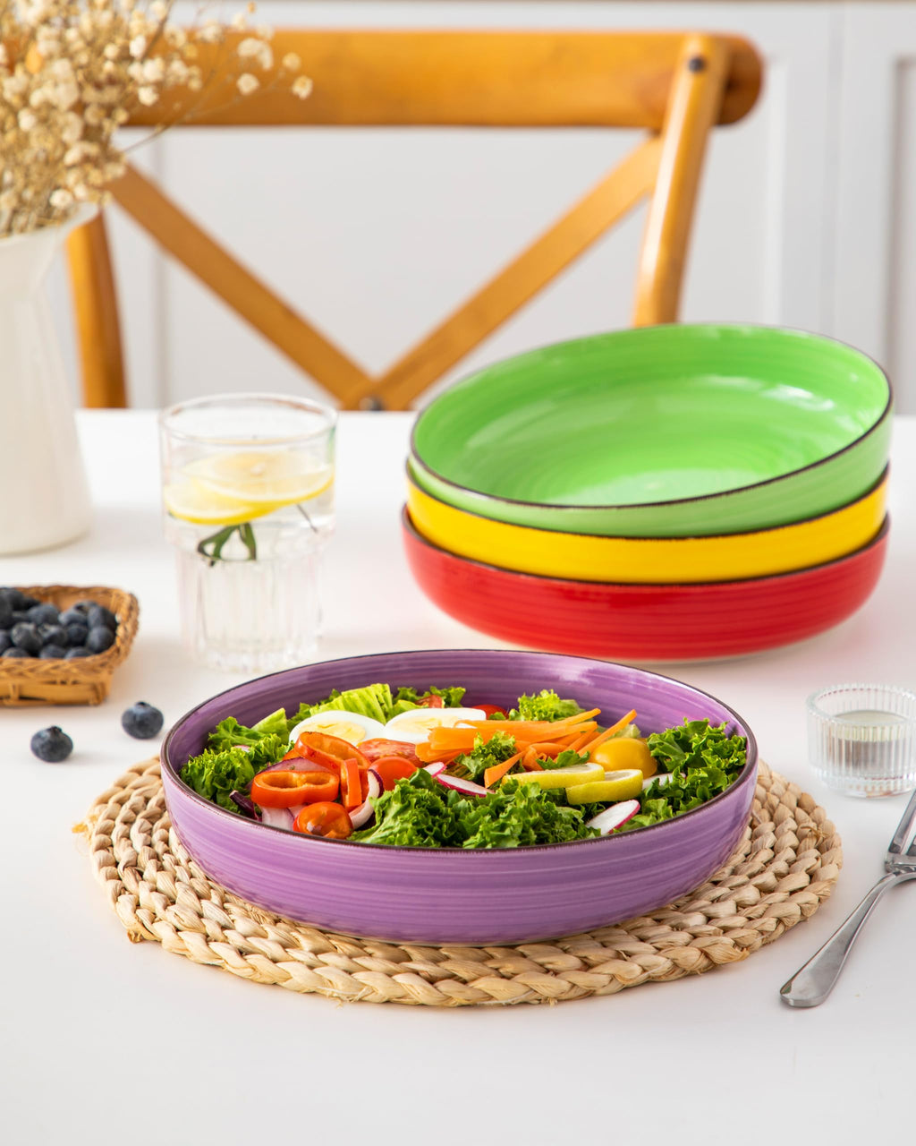 46 oz Ceramic Pasta Bowls Set of 4 H303231