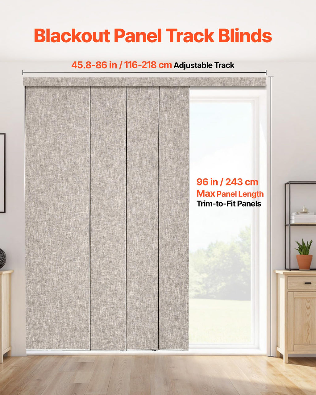 Brown Blackout Panel Track Blinds S525920
