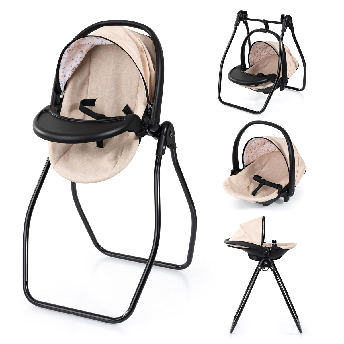 4-in-1 Doll Highchair, Swing, Bed & Car Seat T367358