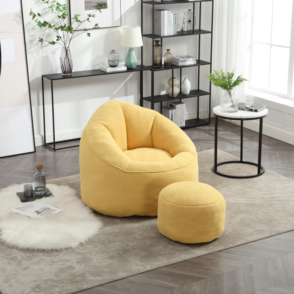 Upholstered Bean Bag Sofa Chair with Ottoman V606141