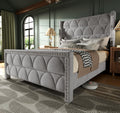Queen Size Velvet Upholstered Platform Bed Frame V27022