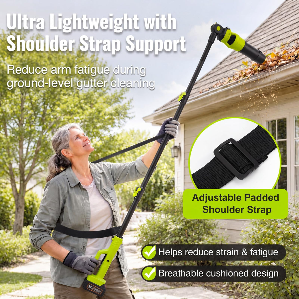 Cordless Leaf Blower with 2 Batteries 21V, 580CFM/180MPH P418284