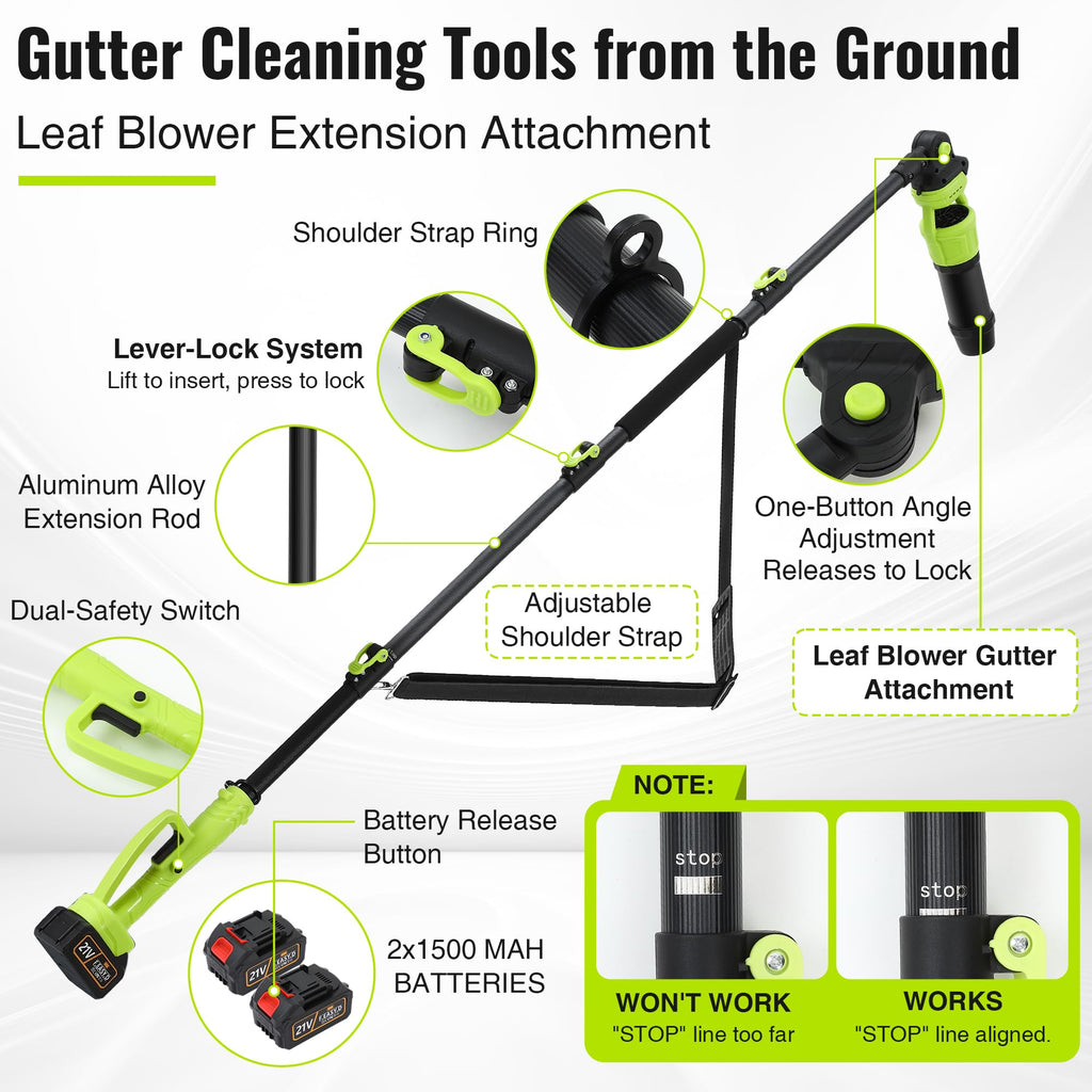 Cordless Leaf Blower with 2 Batteries 21V, 580CFM/180MPH P418284