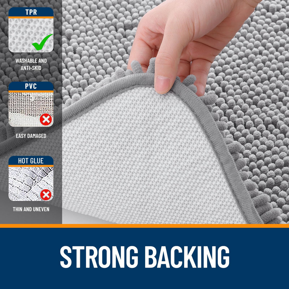 Extra Soft Absorbent Chenille Bath Rugs 30x20 J986