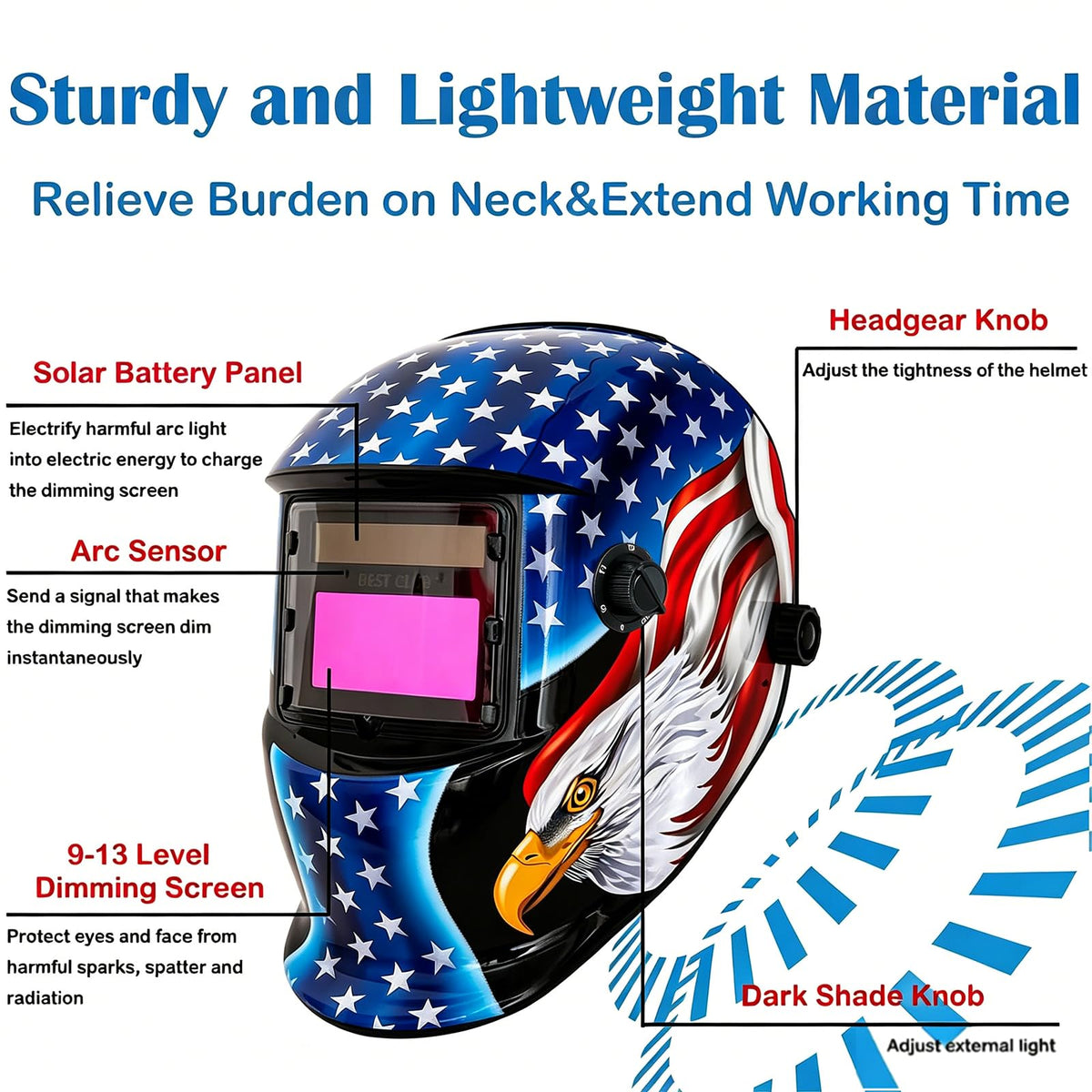 Auto Darkening Welding Helmet with Adjustable Shade Range 4/9-13 X8497