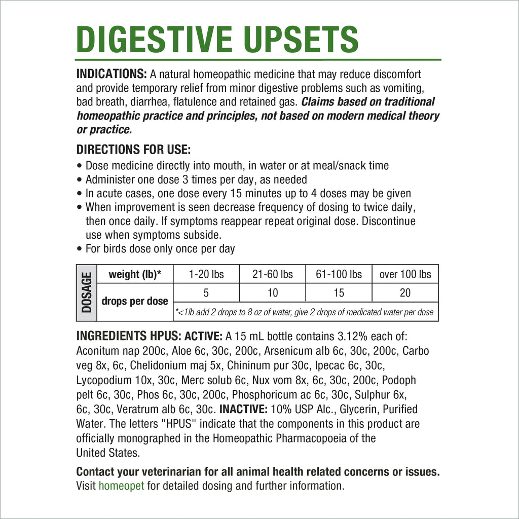 15 Milliliters Digestive Upsets for Dogs, Cats, and Small Pets B12482