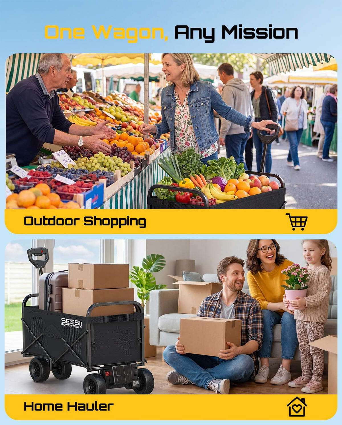 Electric Wagon Cart with 2 x 4.0Ah Batteries O8857