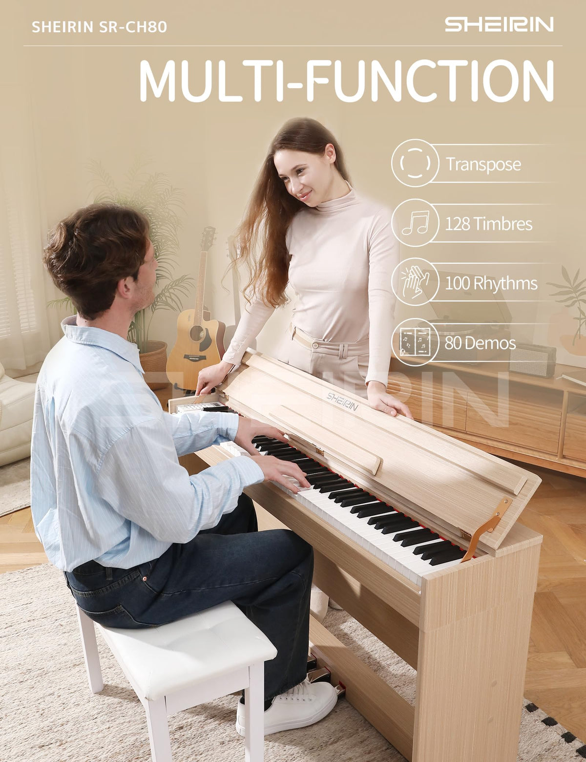 88 Key Weighted Digital Piano with Stand Cover Pedal H26020