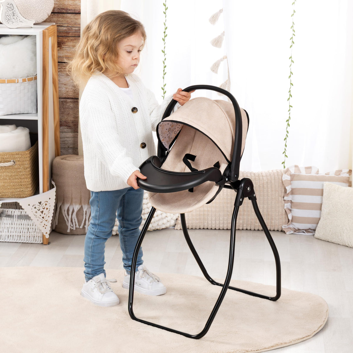 4-in-1 Doll Highchair, Swing, Bed & Car Seat T367358