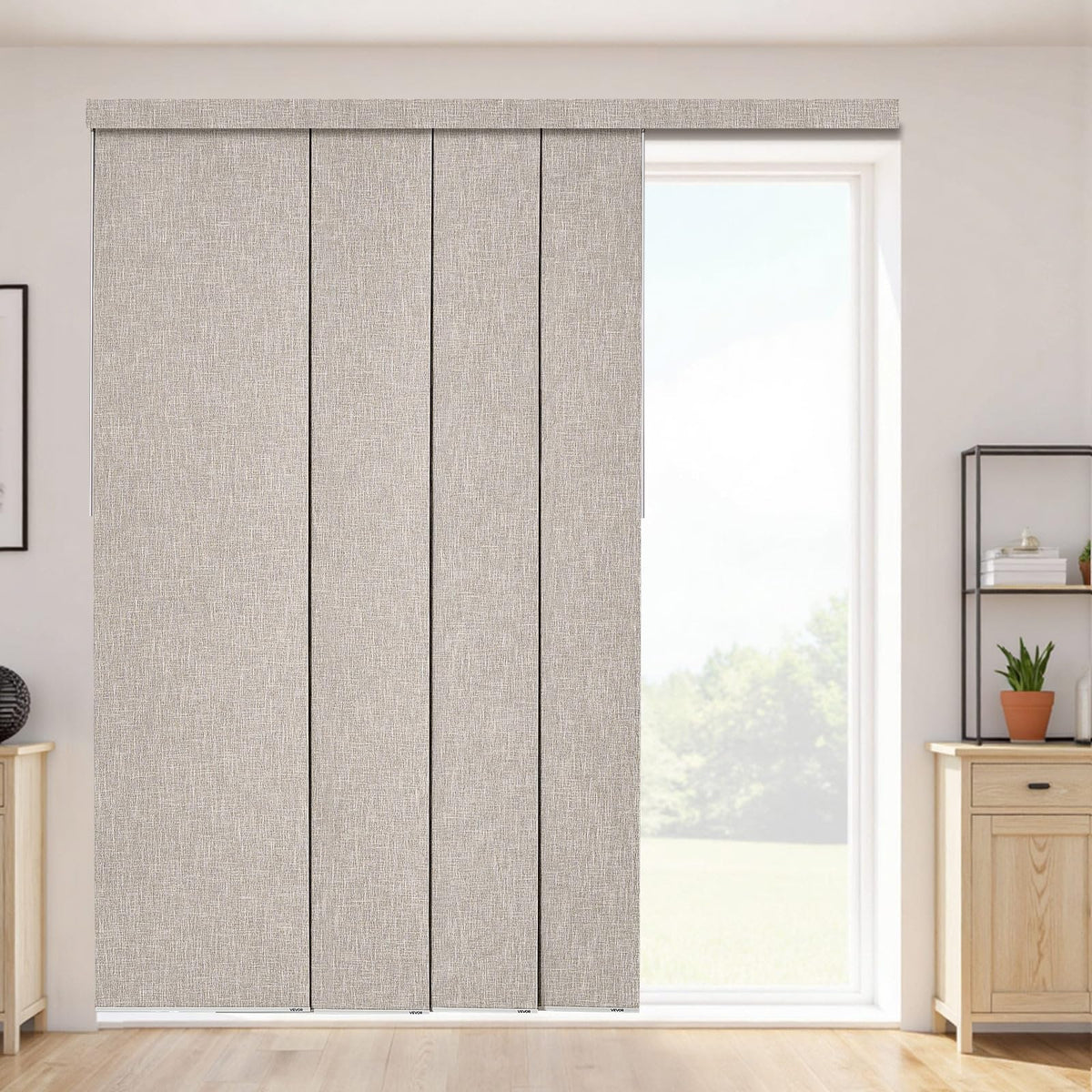 Brown Blackout Panel Track Blinds S525920