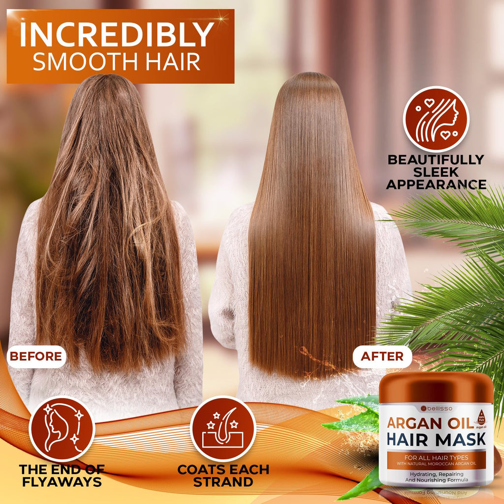 Coconut Shampoo and Conditioner Set with Argan Oil Mask W615
