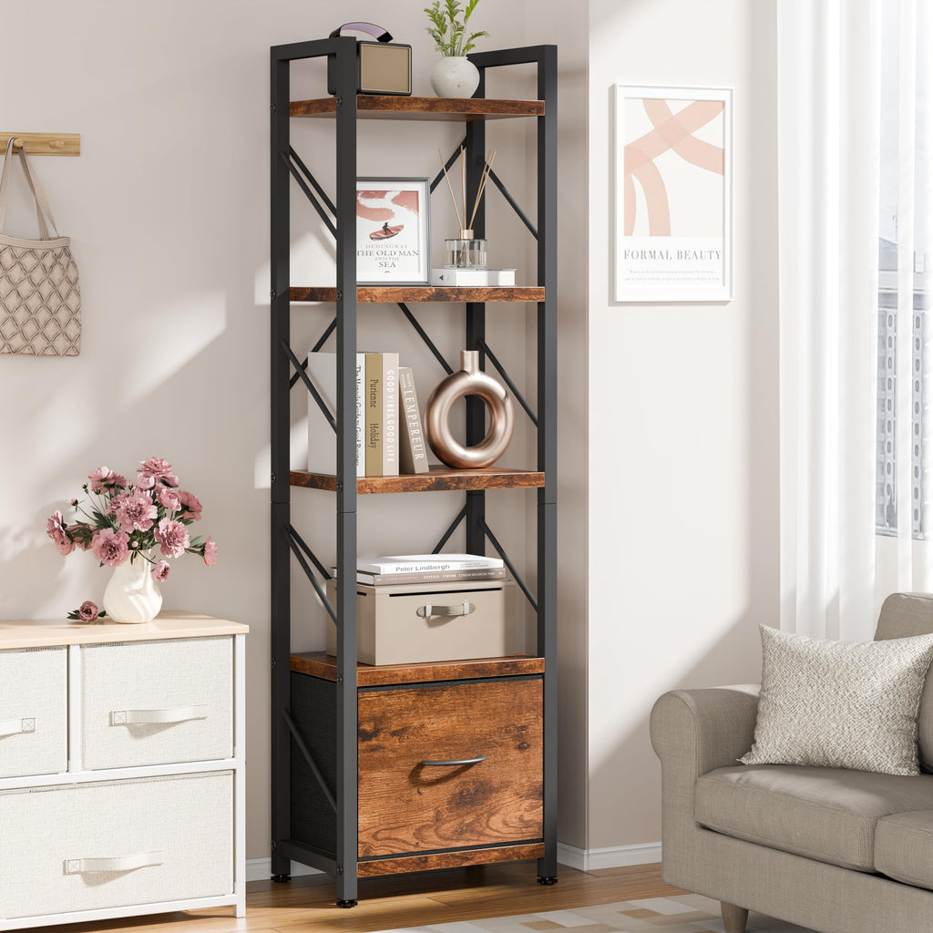 5 Tier Bookshelf with Drawer I5717