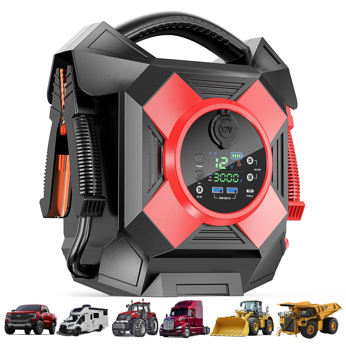 12V Semi Truck Jump Starter Heavy Duty Y9085