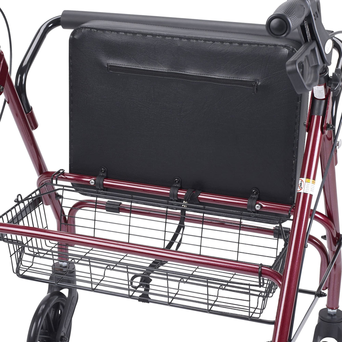 Foldable Bariatric Rollator Walker with Seat, Red P154860