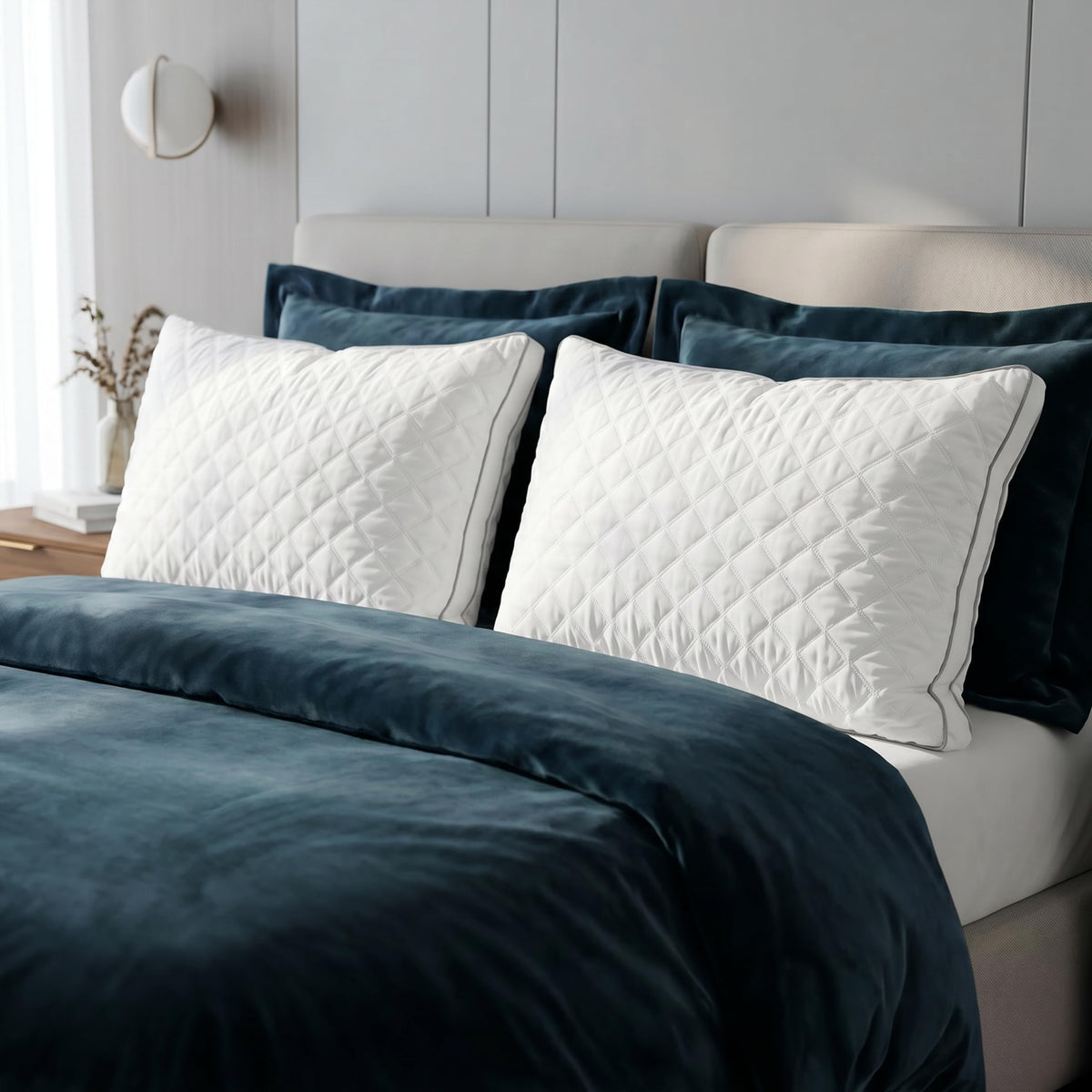 Set of 2 Quilted Down Alternative Bed Pillows King B77663