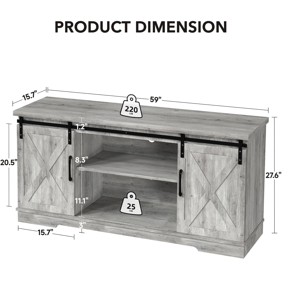 Farmhouse TV Stand for 65 Inch TV Y46238