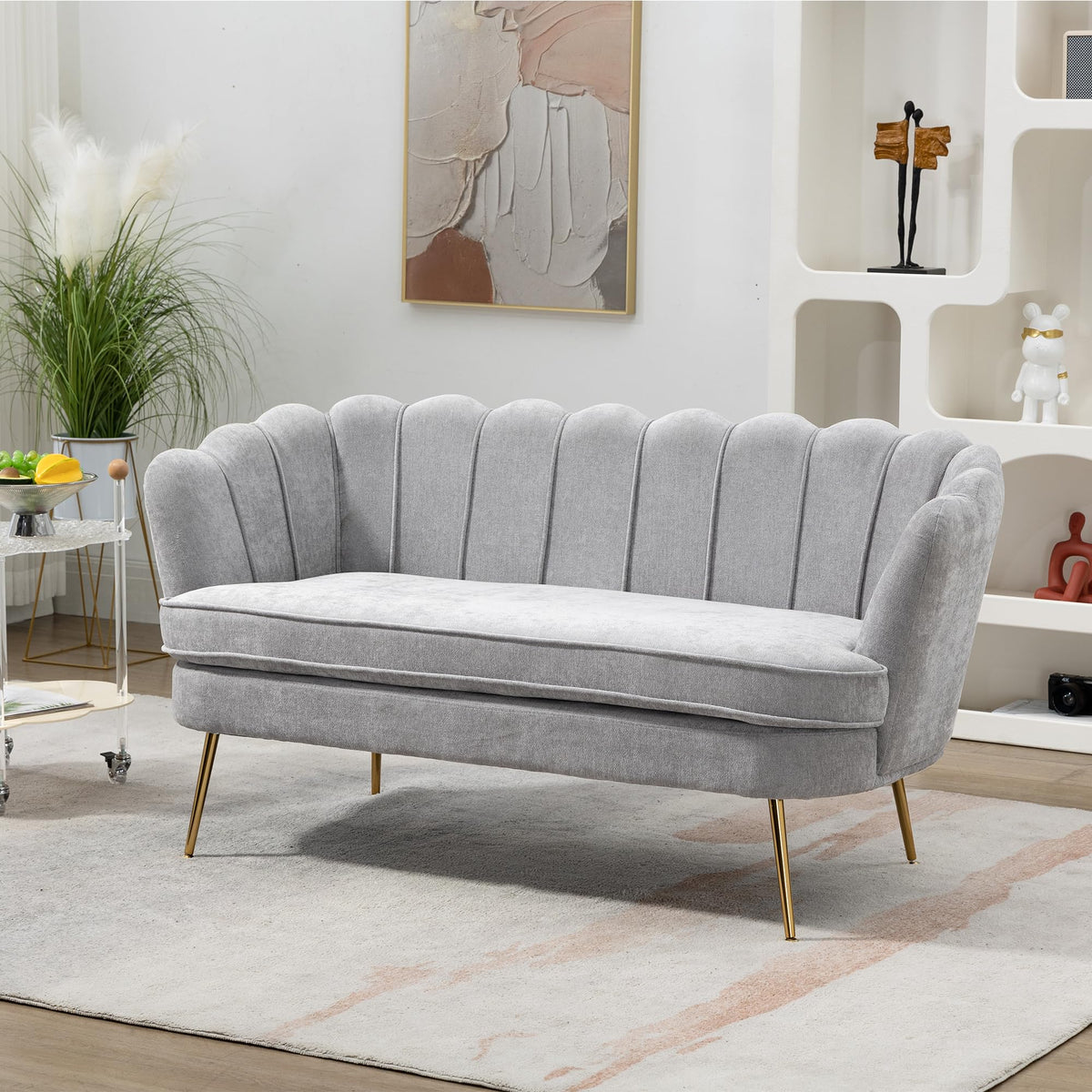Light Gray Small Loveseat Sofa G860