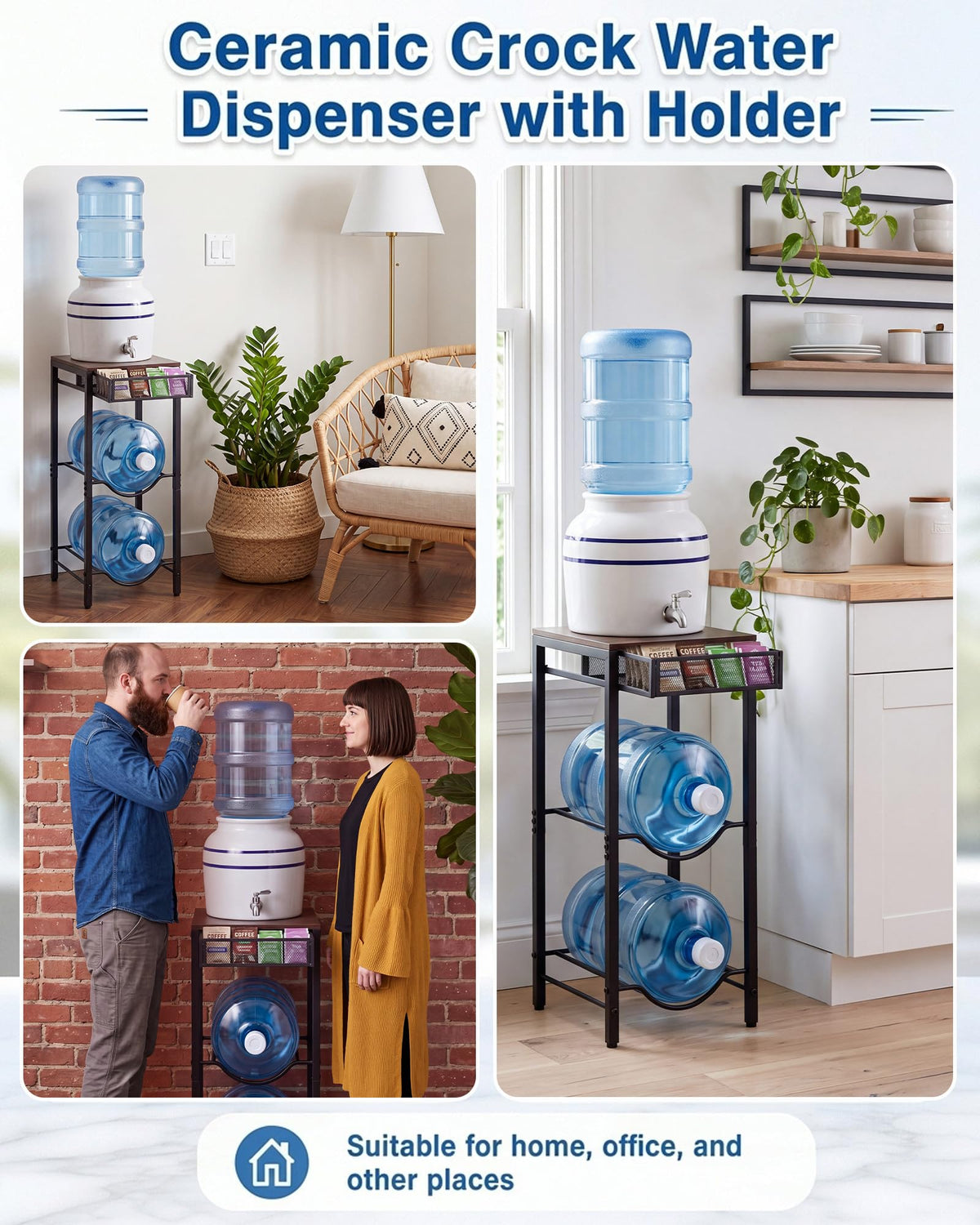 3-Tier 5 Gallon Ceramic Water Jug Holder A440764