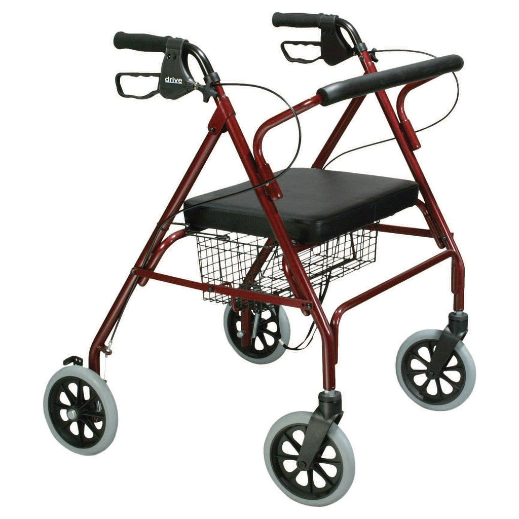 Foldable Bariatric Rollator Walker with Seat, Red P154860