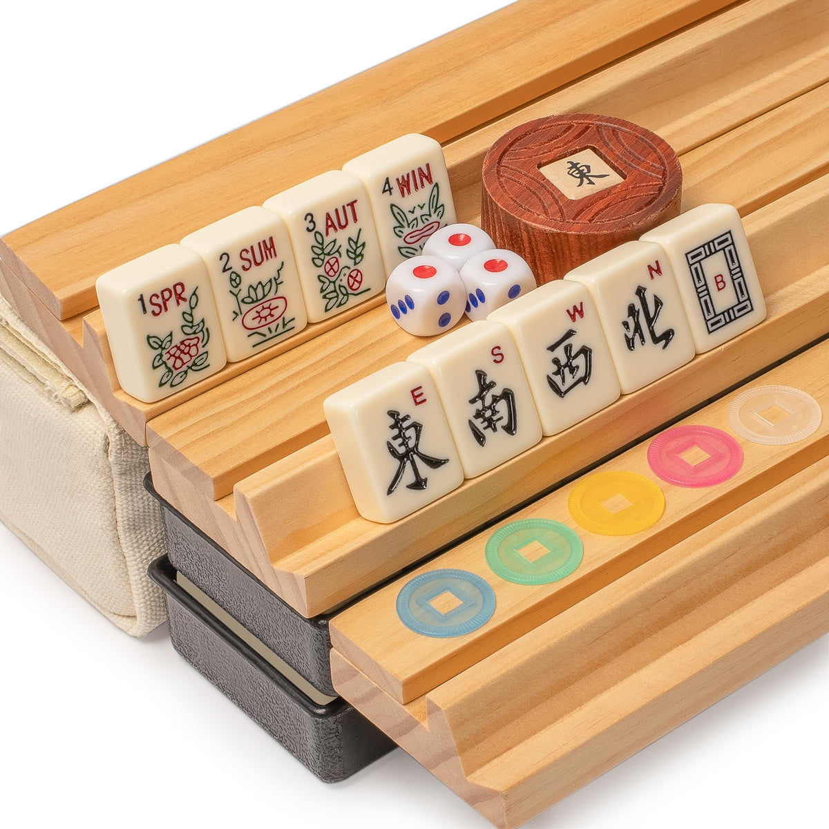 Ivory Stripes American Mahjong Set 166 Tiles J161
