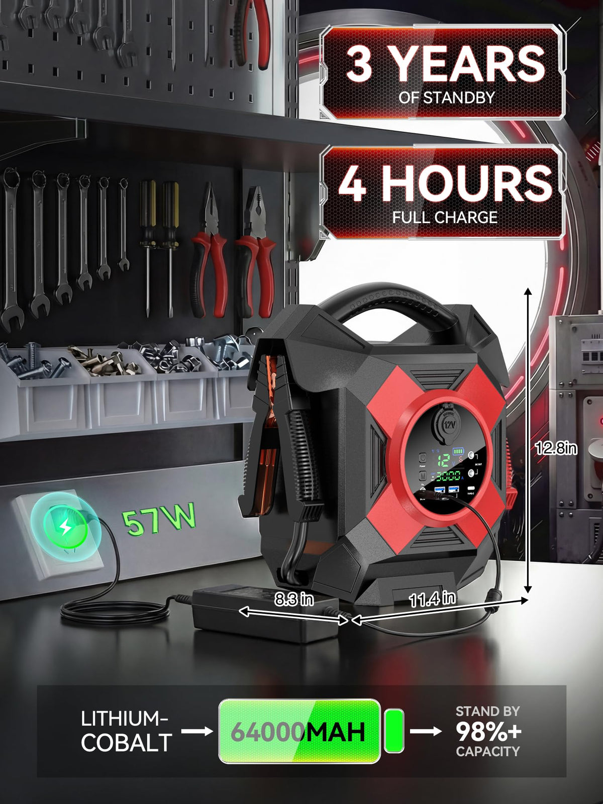 12V Semi Truck Jump Starter Heavy Duty Y9085