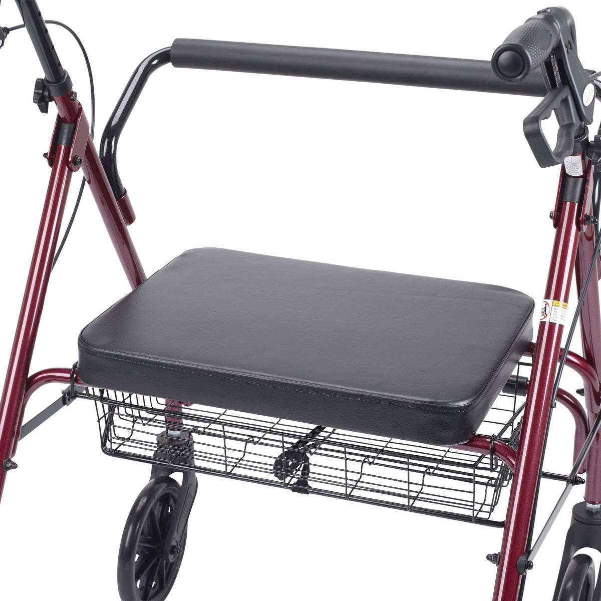 Foldable Bariatric Rollator Walker with Seat, Red P154860