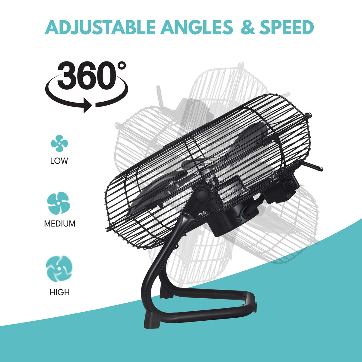 20 in. 3 Speed Metal Floor Fan with Tilting Head E5210