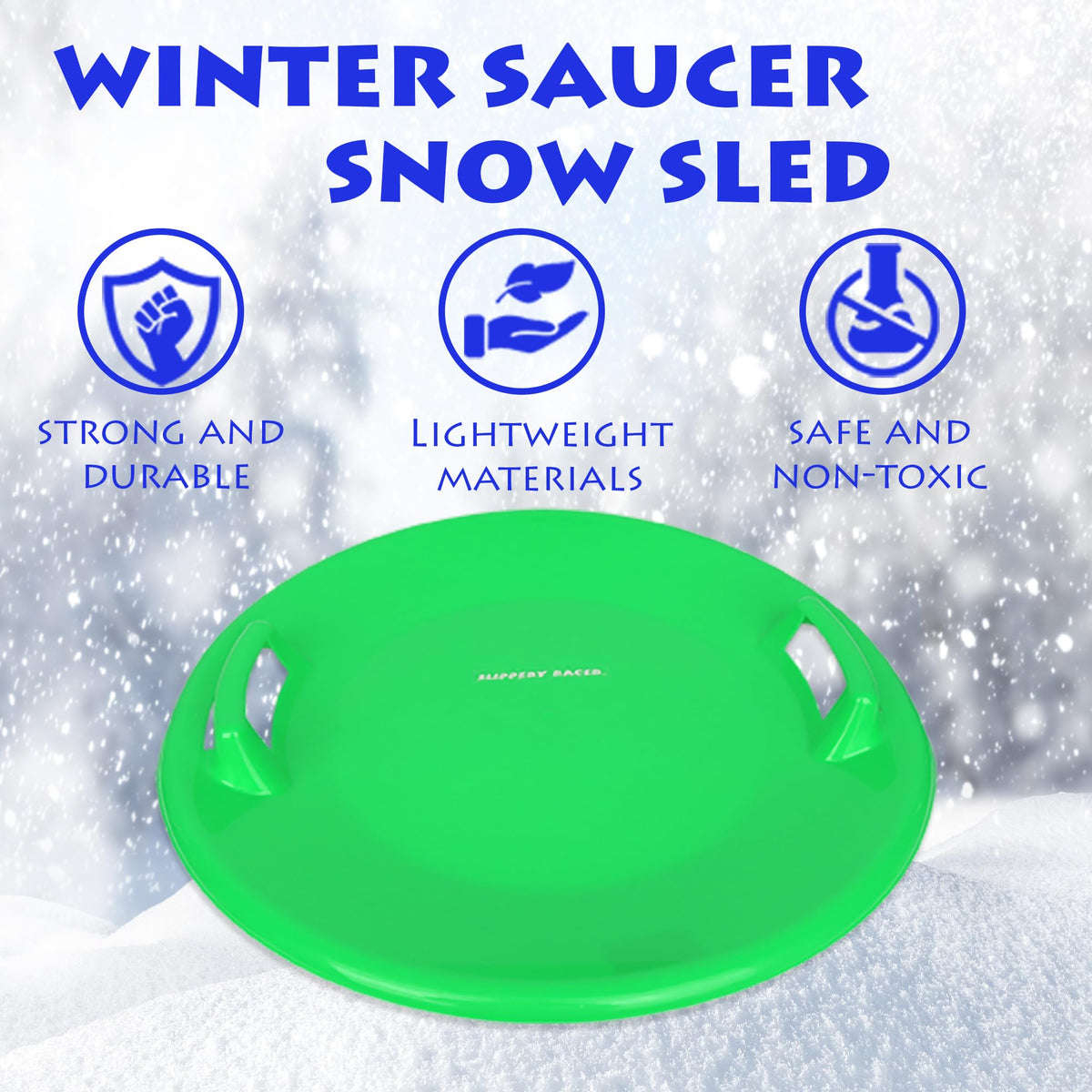 Kids Plastic Toboggan Snow Sled with Pull Rope F8144