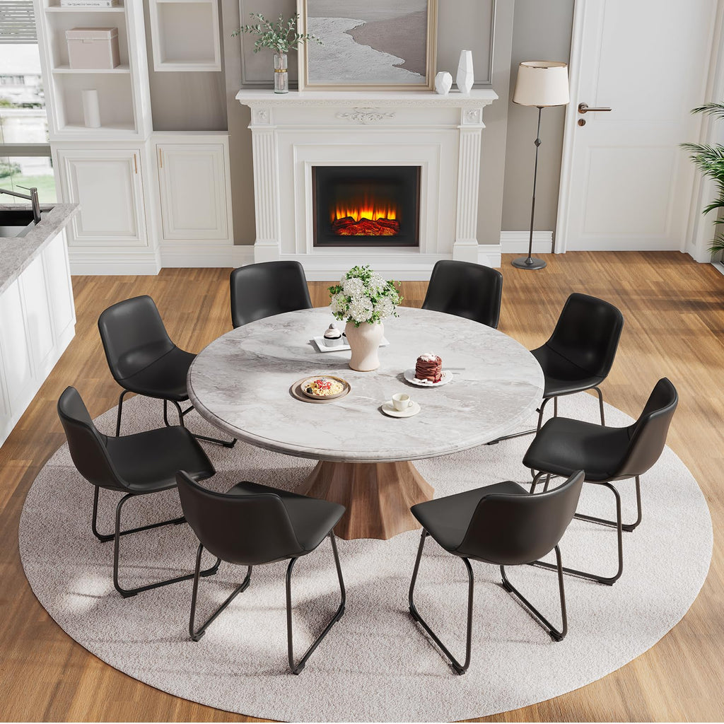 Black PU Leather Dining Chairs Set of 2 Y172860