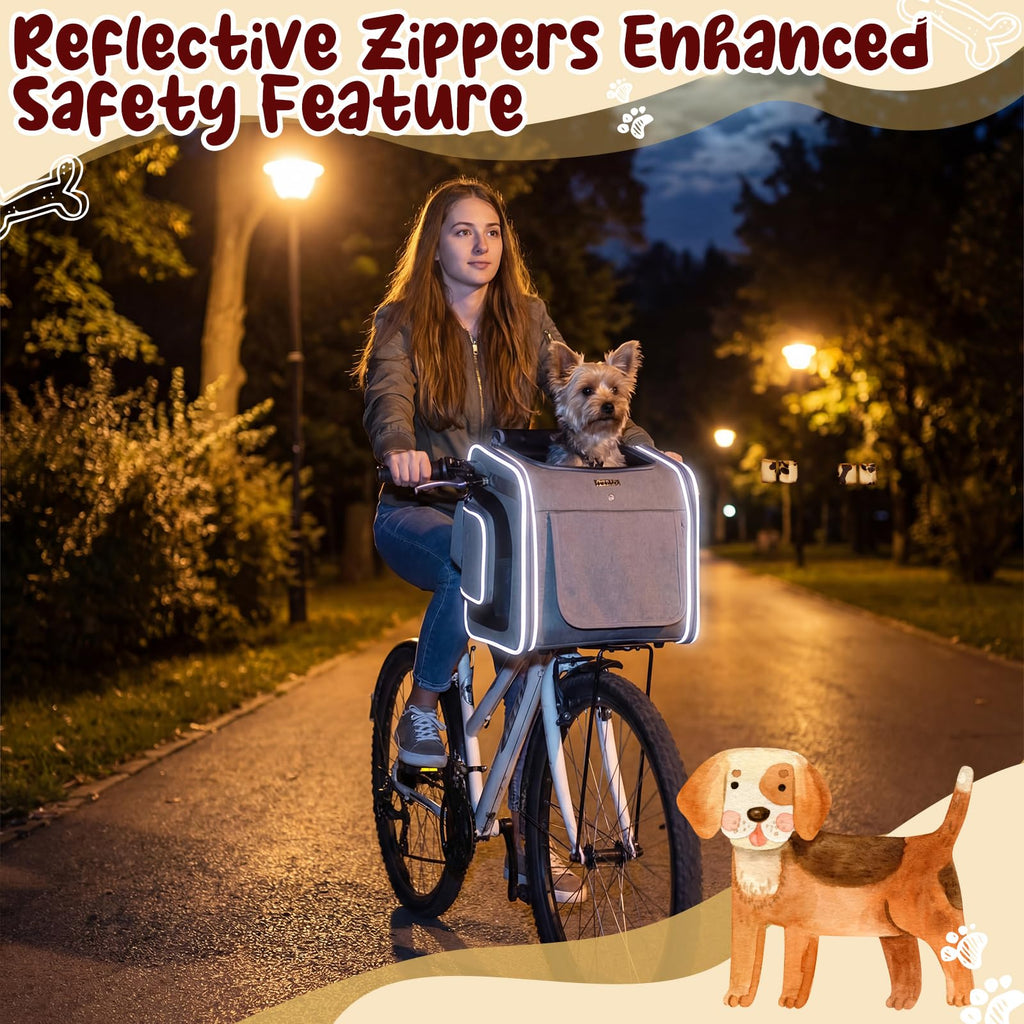 Dog Bike Basket for Small Dogs up to 8 kg, Gray K517562