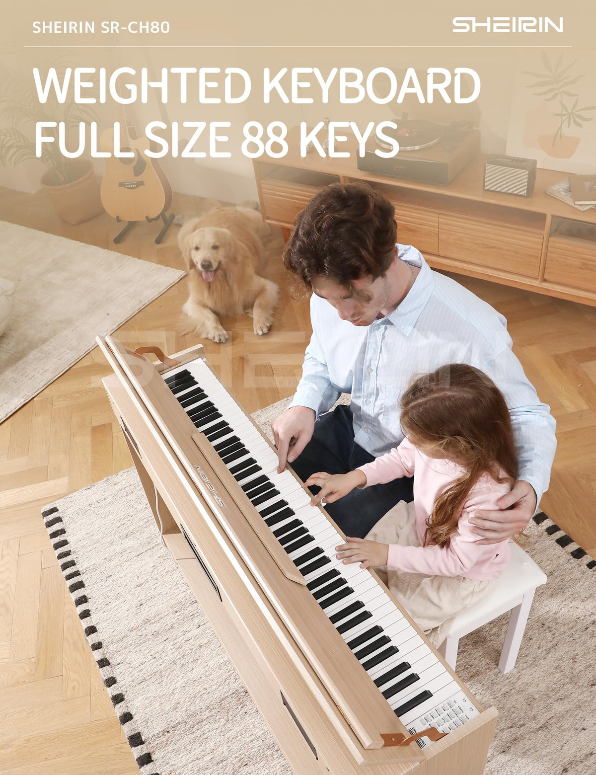 88 Key Weighted Digital Piano with Stand Cover Pedal H26020