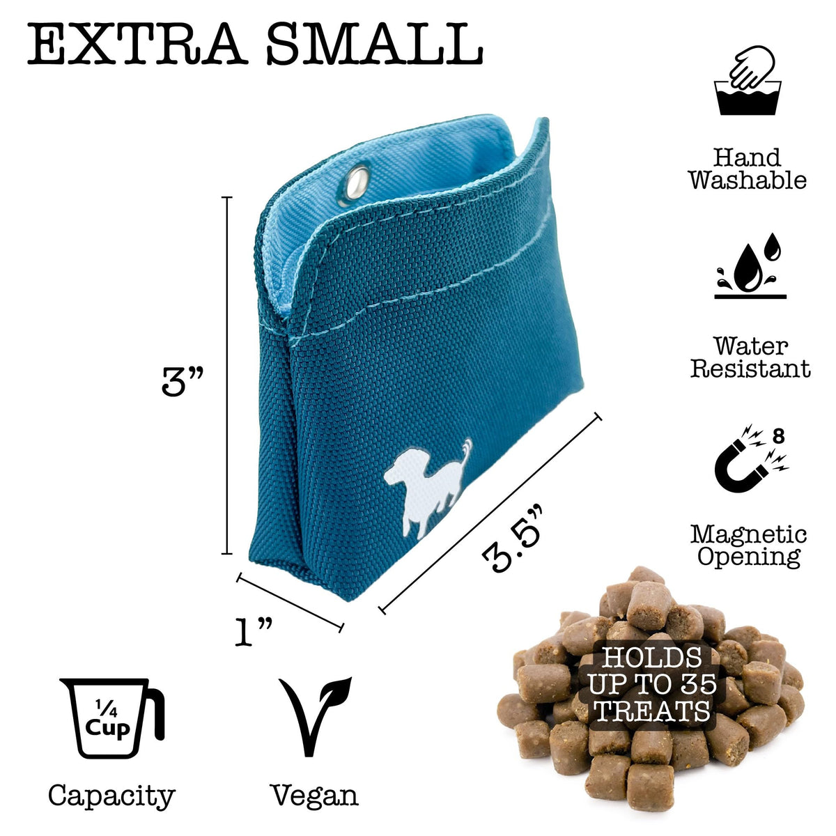 Turquoise Dog Treat Pouch with Magnetic Closure L35488